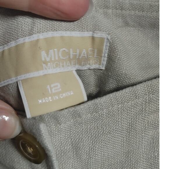 Michael Kors Womens Linen Pants Sz 12 Khaki Tan - Picture 4 of 6